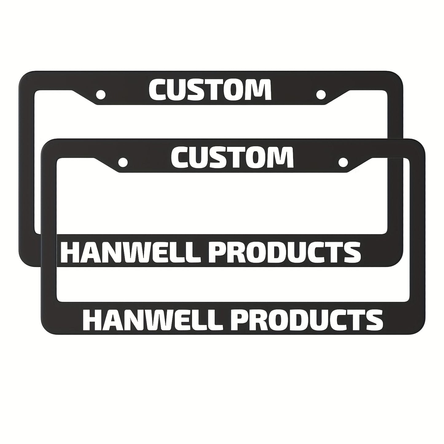 Custom License Plate Frame – 6 Font Styles, Heavy-Duty Weather-Resistant Car Tag Holder, Personalized Front & Rear License Plate Border Cover