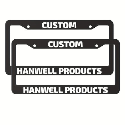 Custom License Plate Frame – 6 Font Styles, Heavy-Duty Weather-Resistant Car Tag Holder, Personalized Front & Rear License Plate Border Cover