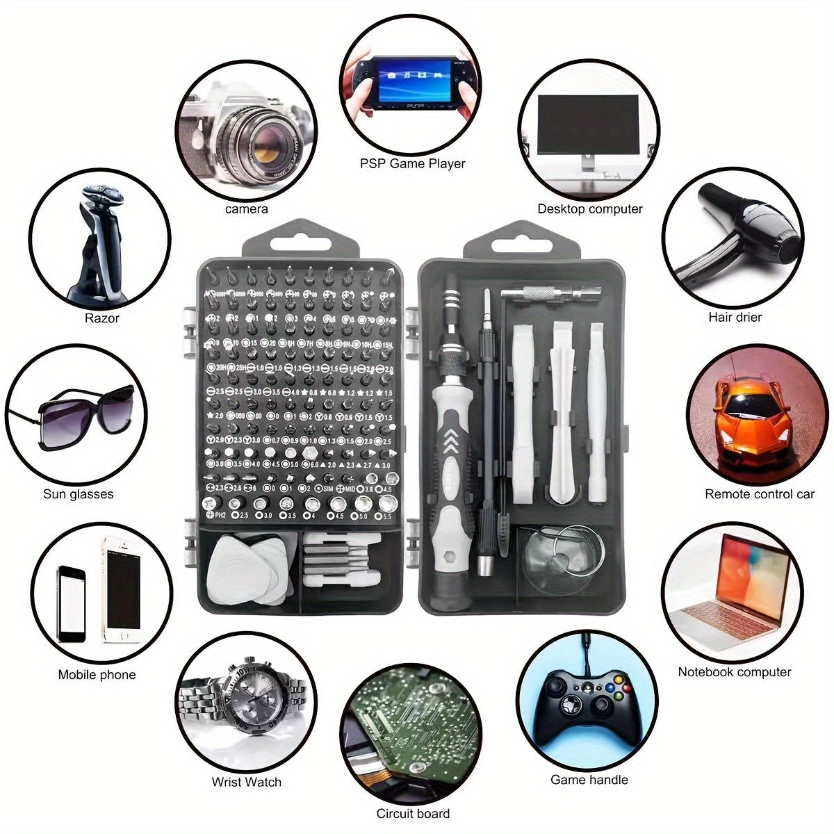 [Upgrade Screwdriver Set] 115-in-1 Upgrade Screwdriver Set| Strong Magnetic High Hardness Multifunctional Disassembly Complete Set of Tools with Special-shaped Bits