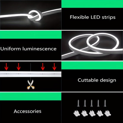 RGB LED Rope Lights with App & Remote Control, IP65 Waterproof Flexible Neon Strip, Music Sync, Multiple Modes, for Gaming Setup, Bedroom, Living Room, Indoor & Outdoor Decoration – 10m & 20m Available