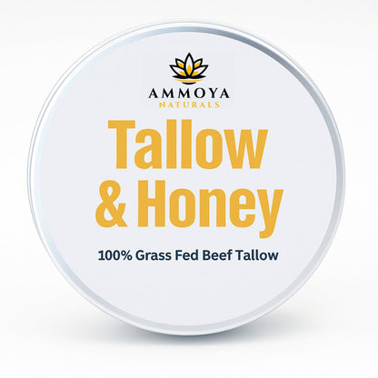 Tallow Balm Grass-Fed Natural Moisturizer for Dry Skin — Deep Hydrating Handcrafted Body Balm 3 Scents Chamomile Rose Honey Frankincense Myrrh, Nourishing Skin Balm for Women Men