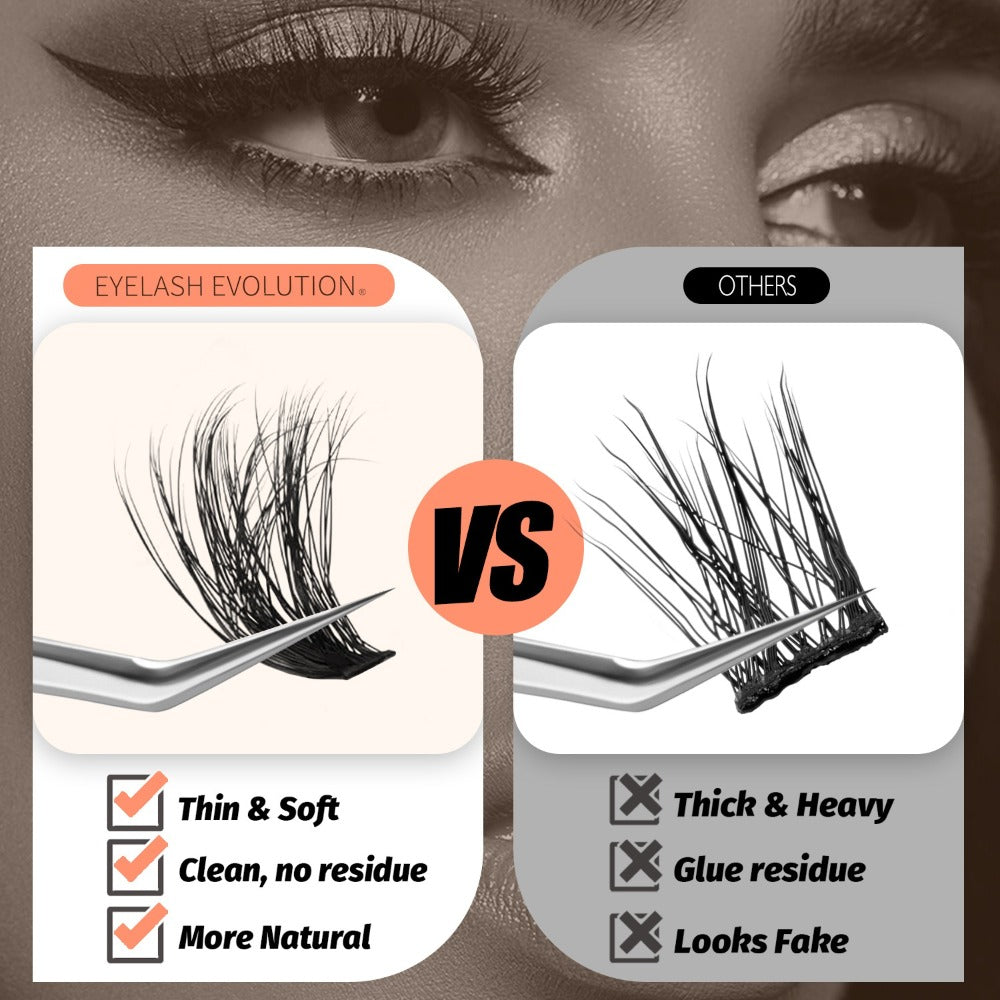 272Pcs D Curl Lash Clusters — 100D Thick Individual Eyelash Extensions 8-16mm, Soft Reusable DIY Cluster Lashes with Plant-Based Squalane, Voluminous Full-Body Lash Extension Kit for Beginners & Home Use