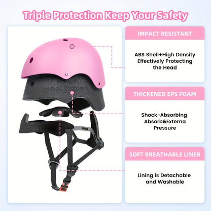 Kids Bike Helmet Adjustable XXS Toddler – ABS+EPS Unisex Sports Helmet with Removable Liner, 11 Vents, Matte Finish, Head 18.89"-21.65" | Blue & Pink | Birthday Christmas Gift