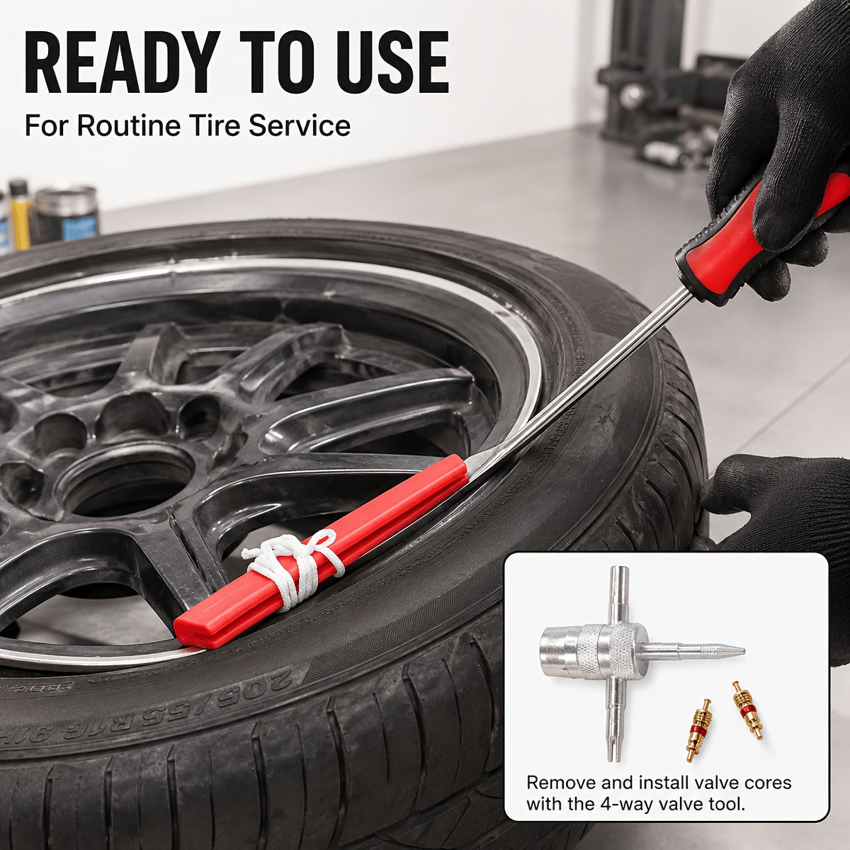 29/24/12pcs Tire Changing And Valve Service Tool Kit with Tire Lever Tools, Valve Caps, Valve Cores, 4-Way Valve Tool, And Storage Pouch for Garage Tire Maintenance And Vehicle Care