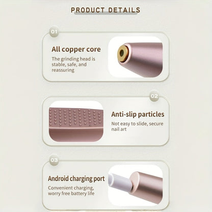 Nail Drill Kit 20000 RPM Variable Speed 11 Interchangeable Bits Electric Nail Grinder Portable Lightweight for Acrylic Gel Nails Pedicure Polishing Removal Salon Home Use Red Rose Gold