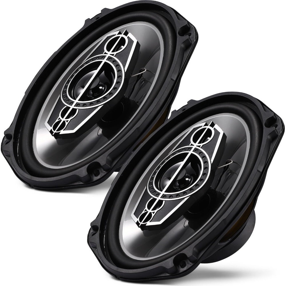 6x9 Inch 5-Way Coaxial Car Speakers Pair – 1000W Peak 120W RMS 4 Ohm with PEI Dome Tweeters, Full Range Stereo Audio, Easy Drop-In Replacement for Cars & Trucks