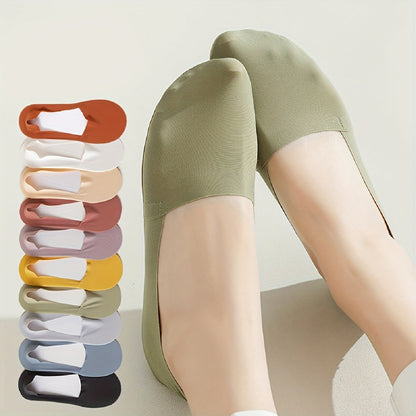 Women's Solid Color Ankle Socks - 10-Pair Pack
