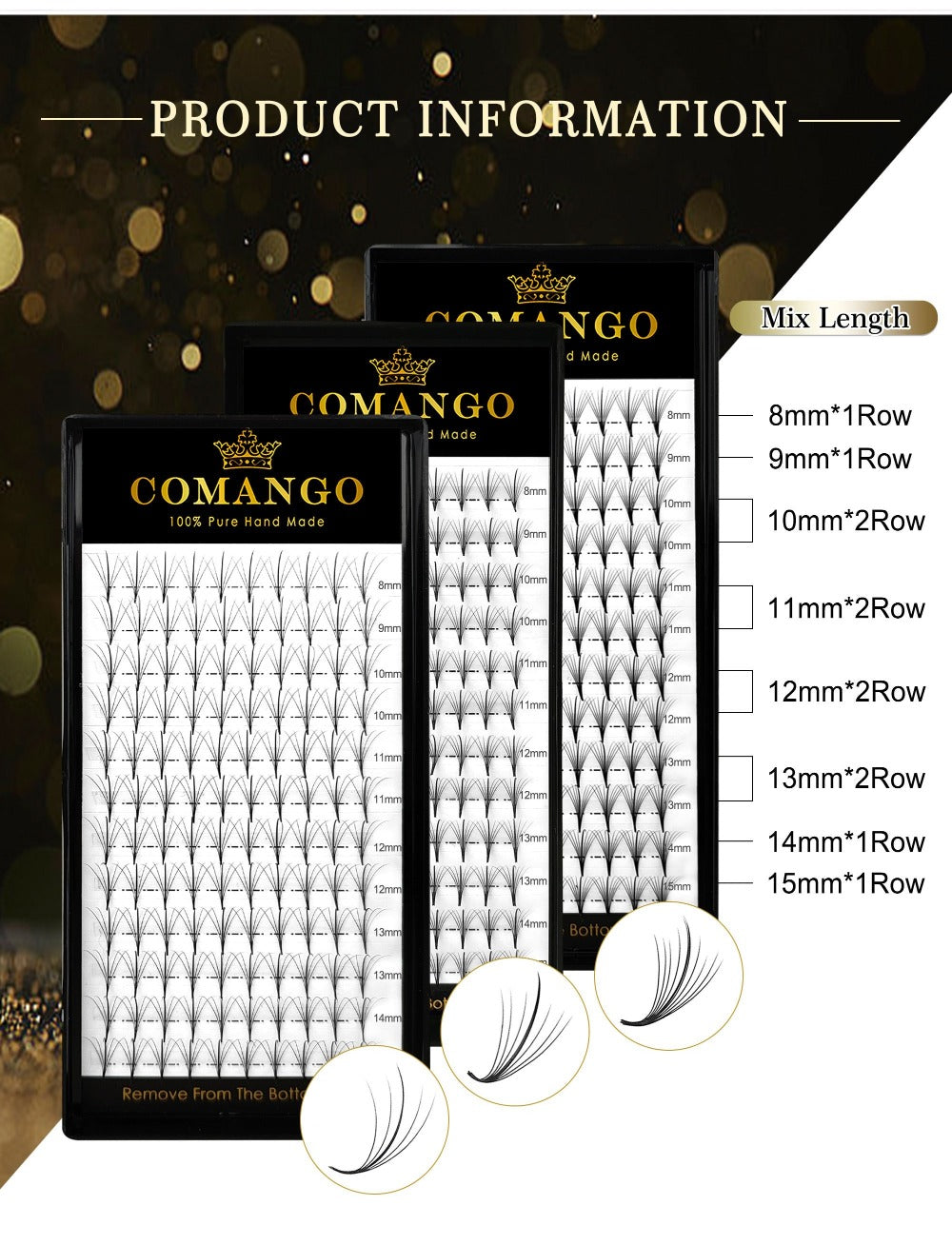 120-Fan Tray Premade Volume Lash Extensions 5D 7D 9D Wispy Faux Mink Eyelash Extensions C D Curl Mix 8-15mm Fluffy Pointy Base Individual Lashes for DIY Beginners Natural Look