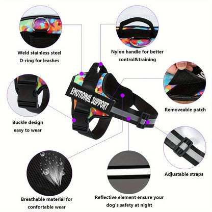 Emotional Support Dog Harness No-Pull Reflective Vest with Handle – Adjustable No-Choke ESA Pet Harness for Easy Walking & Training, XS to XXL, 11 Colors