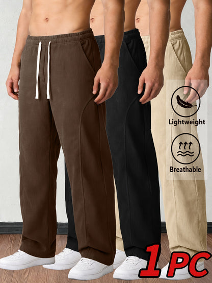 Men's Corduroy Trousers - Drawstring Waist With Pockets