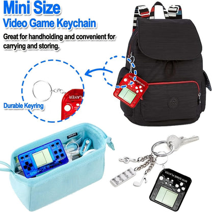 Mini Game Console Keychains 6 12 or 25 Pack – Handheld Video Game Backpack Clips for Kids Gaming Birthday Party Favors, Classroom Prizes, Gamer Goodie Bag Stuffers & Holiday Gifts