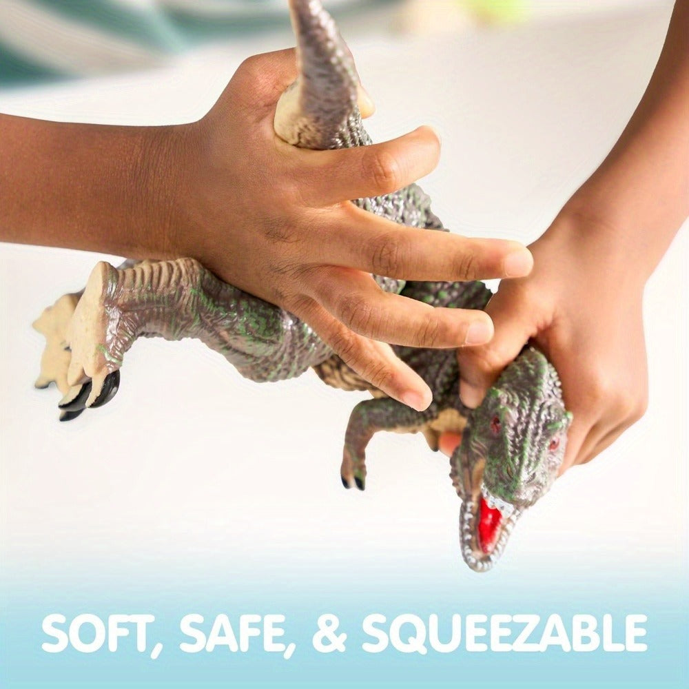 Toddler Dinosaur Figures with Educational Book – 6 Jumbo Soft Realistic Dinosaur Toys for Toddlers 1+ Years, Learning Playset for Kids, Perfect Gift for Boys & Girls, Christmas & Birthday Toys