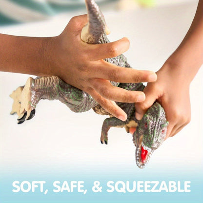 Toddler Dinosaur Figures with Educational Book – 6 Jumbo Soft Realistic Dinosaur Toys for Toddlers 1+ Years, Learning Playset for Kids, Perfect Gift for Boys & Girls, Christmas & Birthday Toys