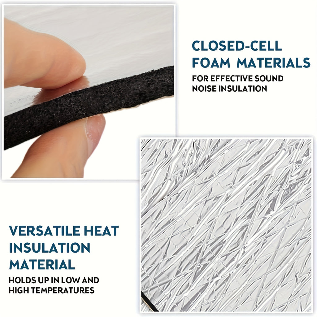 60"x40" Sound Deading Material 275Mil(7mm) for Cars Thermal Insulation And Car Sound Deadening Material Strong Back Adhesive Car Insulation Heat And Sound Deadener Mat for Automobile Hoods, Hoods, Doors, And Trunks