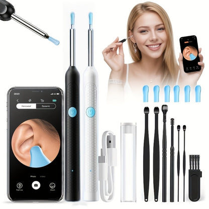 Visual Ear Pick Set 7-Piece Earwax Removal Tool with Camera and Light – Ear Pick Covers Included, Compatible with All Smartphones, Safe Home Ear Cleaning Kit for Adults