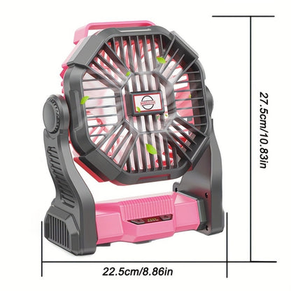 Camping Fan with LED Lantern, 3-in-1 Battery Powered Portable Fan Light for Tent Outdoor, Rechargeable Electric Fan with Timer 360° Rotation, for Camping Hiking Barbecue Travel Emergency