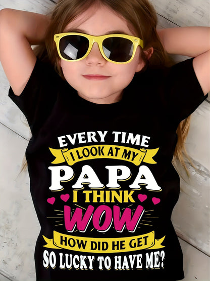 Girls' Dad Quote T-Shirt - Short Sleeve