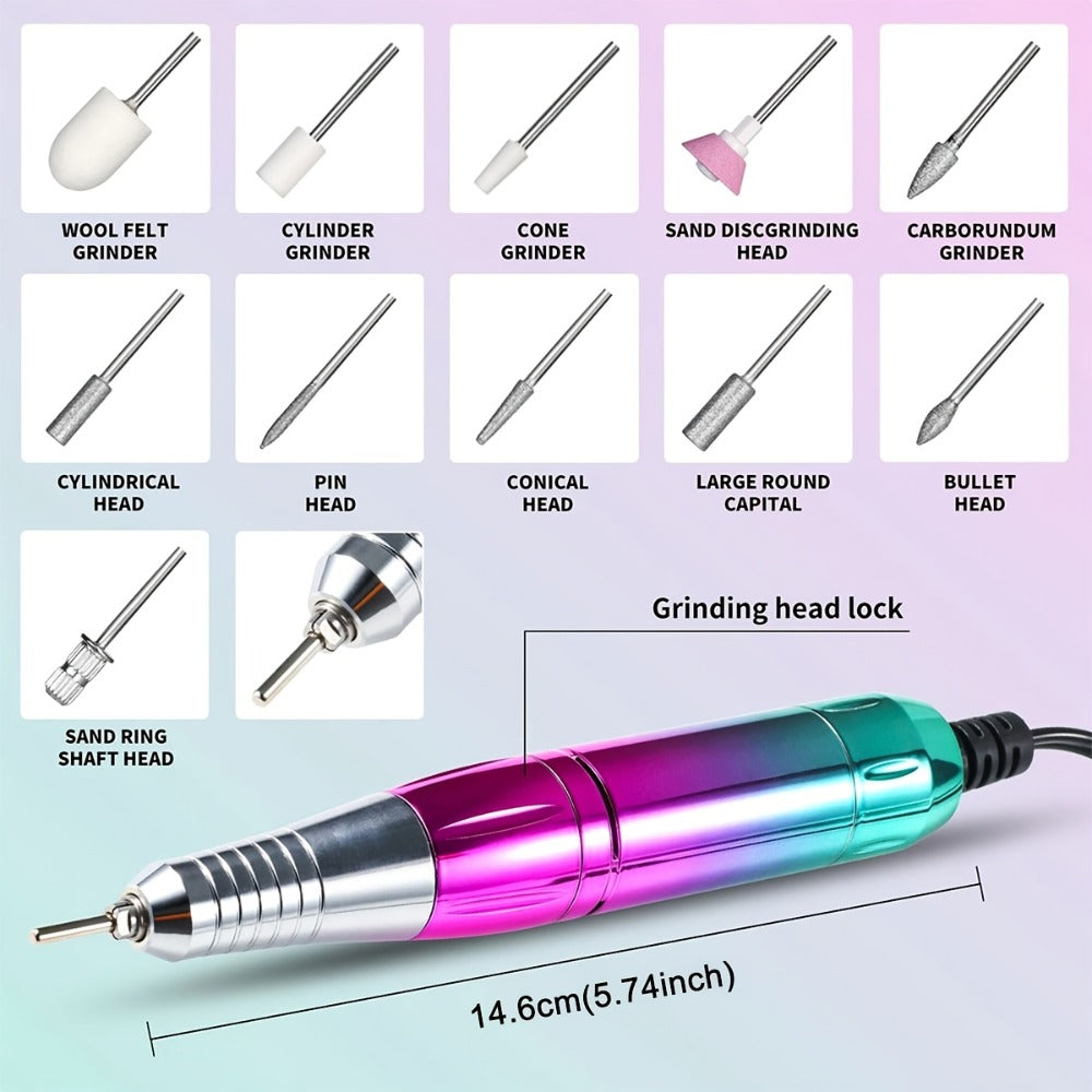 45000RPM Cordless Nail Drill Machine – Rechargeable Professional Electric Efile for Acrylic & Gel Nails | Variable Speed Nail Drill for Manicure, Pedicure, Shaping & Polishing, Salon & Home Use