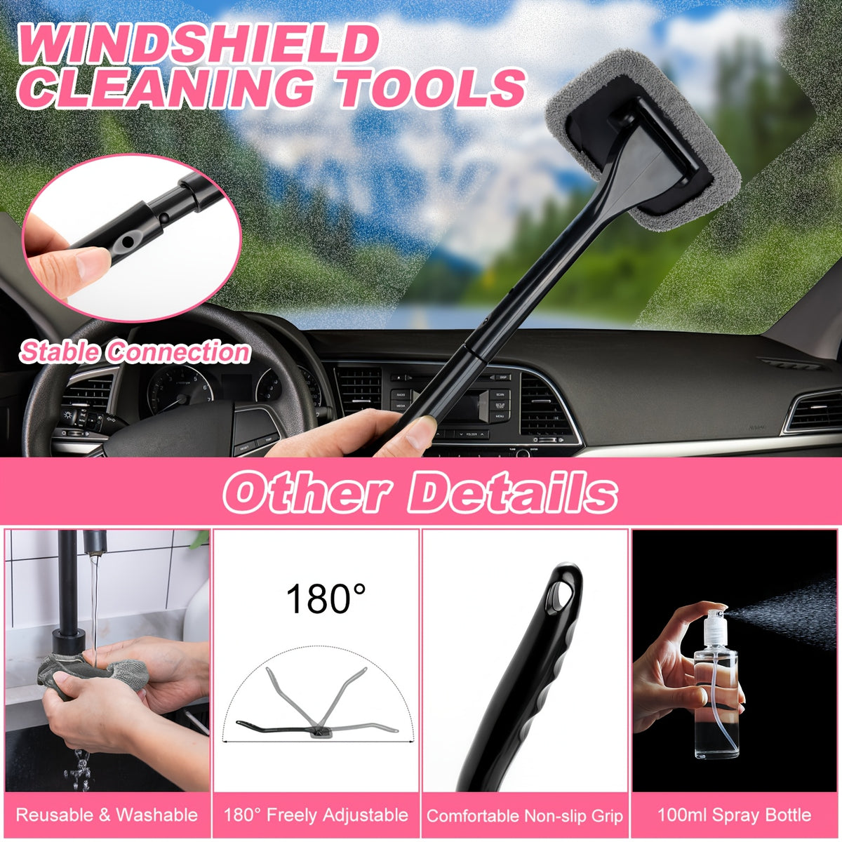 FCLUSLL 41pcs Car Cleaning And Washing Kit, Internal Detail Cleaning Kit, Equipped with High-power Handheld Vacuum Cleaner, Foldable Bucket, Windshield Tool, Snow Shovel, Tire Brush, Complete Set Of Car Care Tools, Holiday Gift for Family