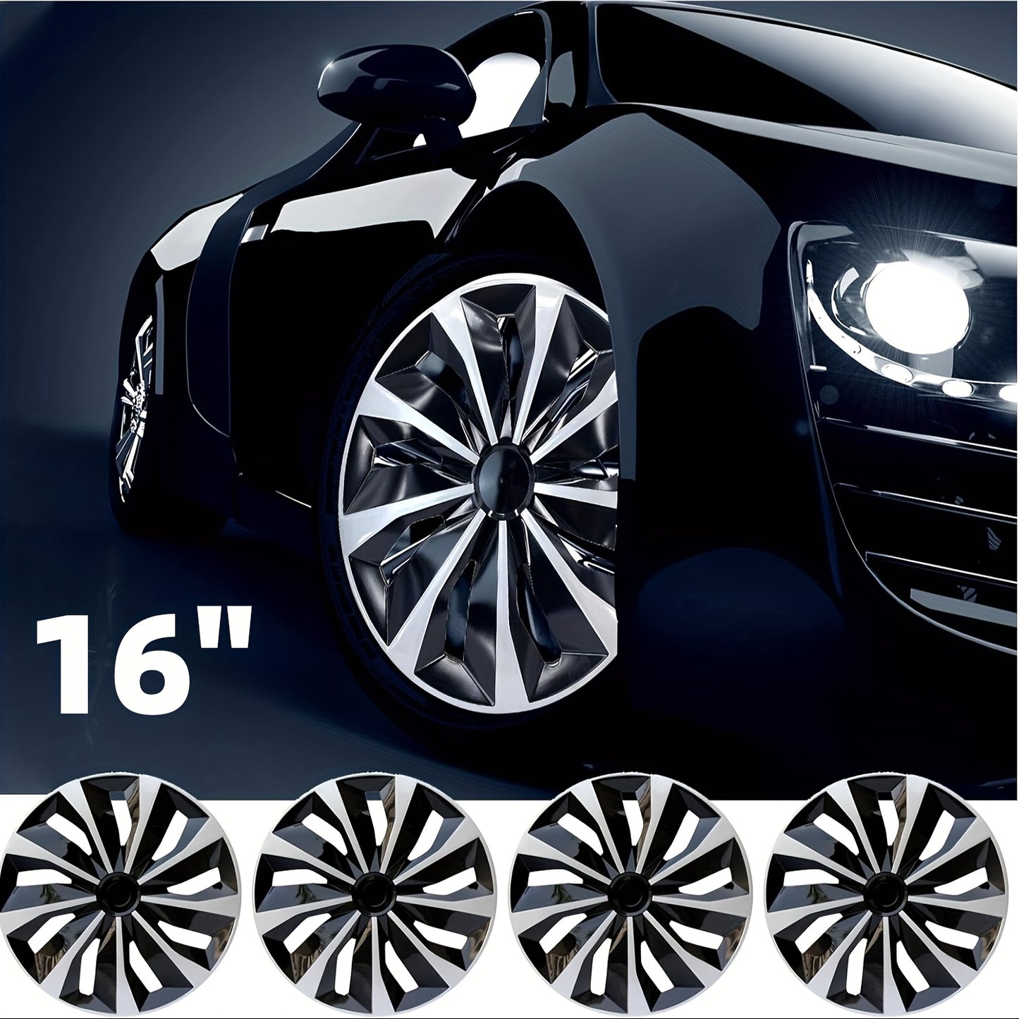[Premium Wheel Hub Covers] 4pcs/Set 15-Inch/16-Inch Full Cover Wheel Hub Covers - Premium Protection, Easy Installation, And Enhanced Aesthetics, Universally Compatible With Sedan, Truck, SUV, Coupe