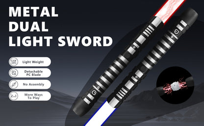 Light Up Dueling Saber 78" with 16 Color Lights & 3 Movie Sounds – 2-in-1 Dark Phantom Sword Single or Double Player – Halloween Cosplay Birthday Christmas Party Gift