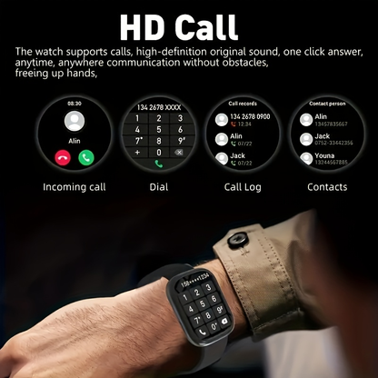 Smart Watch Fitness Tracker 2.01" Touchscreen – Dual Strap, HD Bluetooth Calls, 100+ Functions, Step & Calorie Tracking, Music & Notifications for Android & iPhone