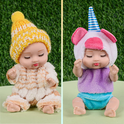 Mini Plush Dolls Set 8 Pack 4 Inch – Soft Stuffed Toy Figures with Colorful Plush Outfits & Hats, Cute Collectible Gift for Girls Toddlers Ages 3+, Birthday Party Favor Easter Stocking Stuffer