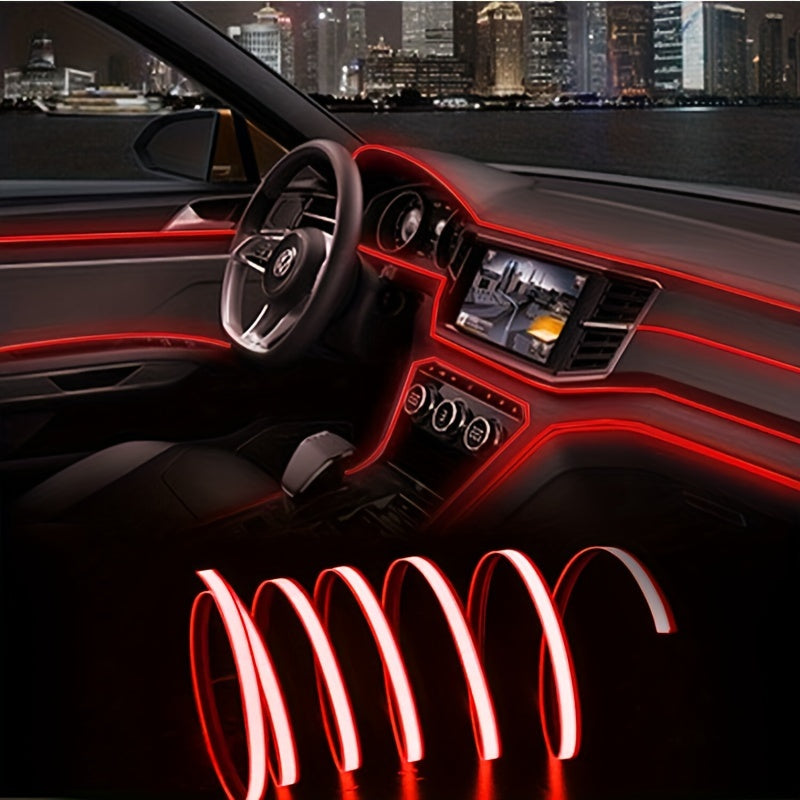 [APP Control LED Lights] RGB Car Accessories Neon Light With APP Control, 8-Color Changing (Dashboard + Roof Console), LED Car Lights, APP Application And USB Button With Voice Control RGB LED Automotive Ambient Lighting