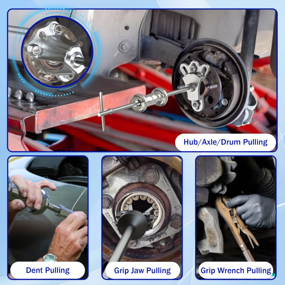 Slide Hammer Puller Kit 19-PC – 10 LB Forged Steel Hammer & 12 Adaptors, Bearing Race Seal Removal Tool, Universal Auto Repair Puller Set for Car Truck Mechanic Shop