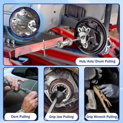 Slide Hammer Puller Kit 19-PC – 10 LB Forged Steel Hammer & 12 Adaptors, Bearing Race Seal Removal Tool, Universal Auto Repair Puller Set for Car Truck Mechanic Shop