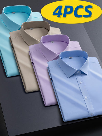 Men's Solid Color Shirt - Collared Long Sleeve 787813