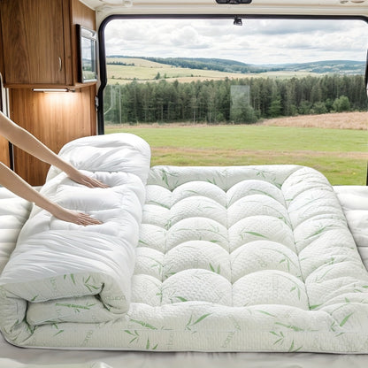 Bamboo Cooling Mattress Topper – Extra Thick Deep Pocket 8–21", Pillow Top Pad for SUV, RV, Car Camping (Twin to Cal King)