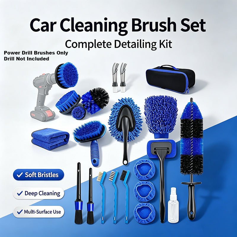 25pcs Cleaning Brush Car Detailing Kit, Car Detailing Brush Set, Car Cleaning Kit, Auto Detailing Tools for Interior Exterior Wheels, Professional Car Wash Additions with Windshield Cleaning Tool And Storage Box