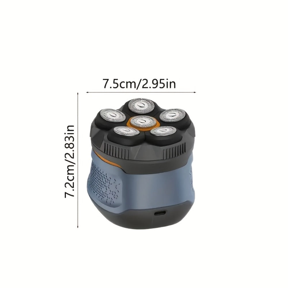 Electric Shaver for Men 6D Floating Blade IPX7 Waterproof — Dual Ring Blade Net with Nose Hair Trimmer, Type-C Fast Charging, Smart LED Display & Magnetic Replacement Blades Grooming Kit