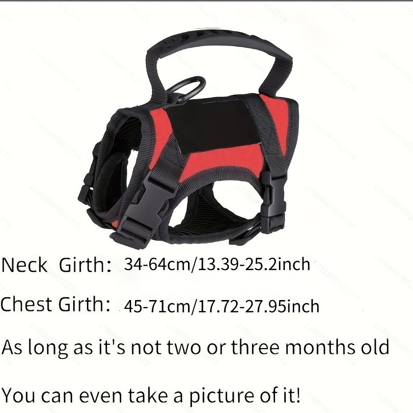 Cat Tactical Vest Harness Adjustable 600D Chest Strap for Cats & Puppies - Escape-Proof Training Vest Harness in Black Khaki Red Rose Red Mineral Green & Mixed Colors