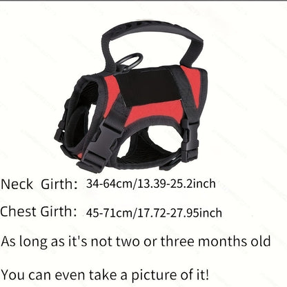 Cat Tactical Vest Harness Adjustable 600D Chest Strap for Cats & Puppies - Escape-Proof Training Vest Harness in Black Khaki Red Rose Red Mineral Green & Mixed Colors
