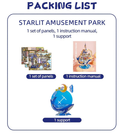 3D Metal Model Kit MU Star Playground – Handcrafted Garden Scene DIY Puzzle for Teens & Adults Ages 14+, Unique Birthday Christmas Valentine's Day Gift for Girlfriend Women Teen Girls
