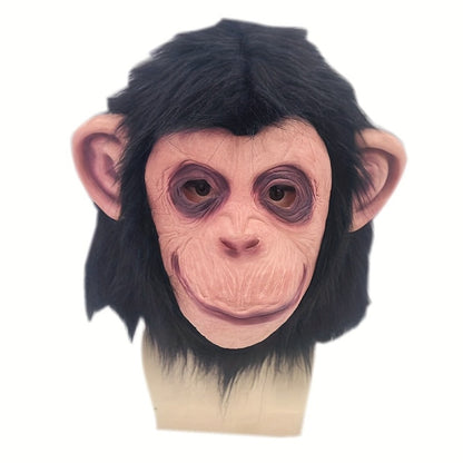 Gorilla Mask Adult Realistic Natural Latex Animal Head Costume – Funny Halloween Cosplay Role Play Holiday Gift, Orangutan & Open-Mouth Gorilla Styles