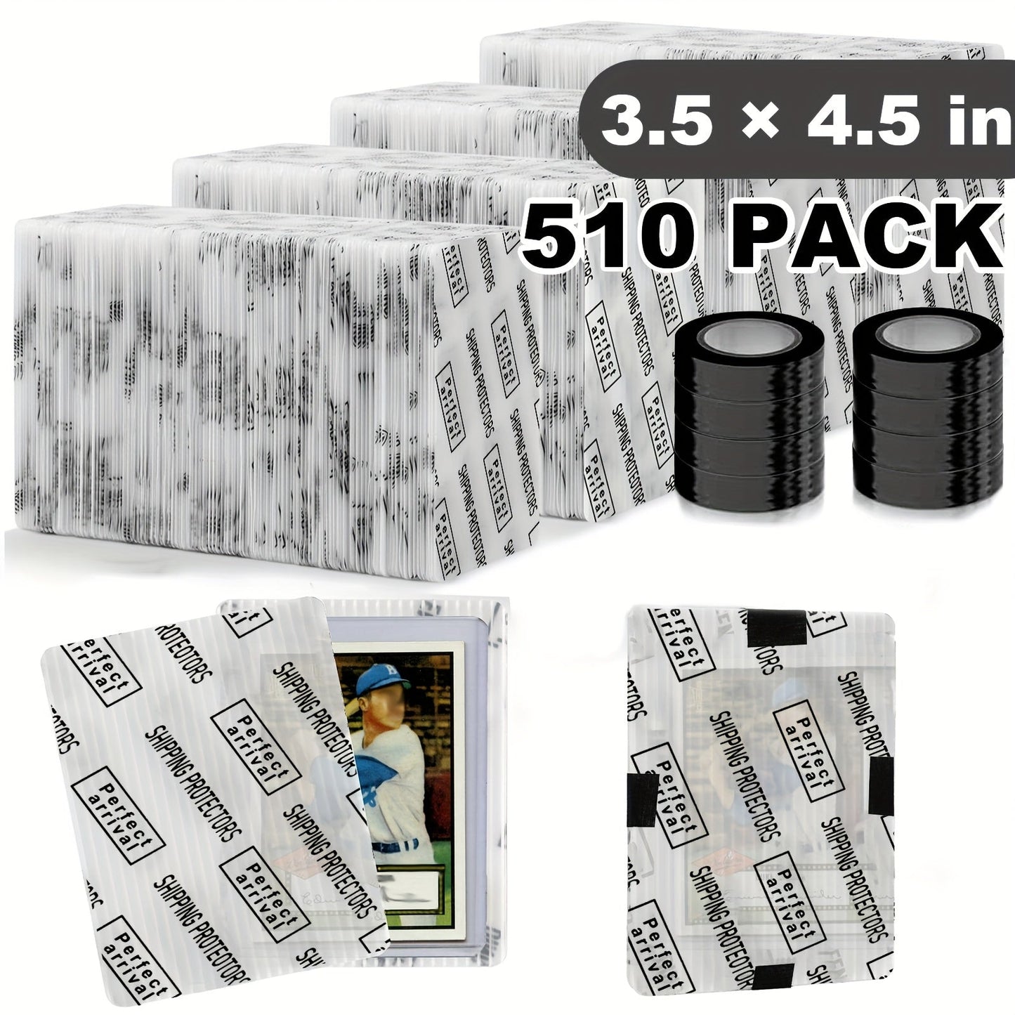 Trading Card Shipping Protectors 60/120/510 Count 3.5x4.5 Inch – Premium Rigid Plastic Card Mailer Inserts for Sports Cards, TCG & Collectible Card Packaging