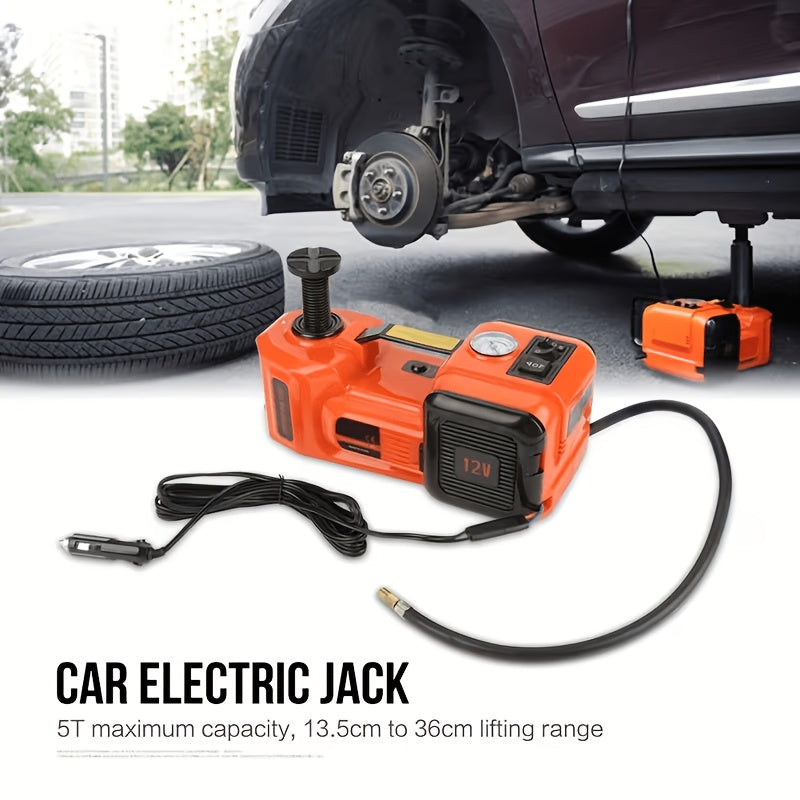 KD FANS Hydraulic Car Jack 12V Electric Jack Kit - 5 Ton/11, 000 LBS Portable Electric Vehicle Jack Kit, Off-Road Emergency Roadside Kit with Raised Wrench And Air Compressor for Tire Change And Garage Repair, Without Battery