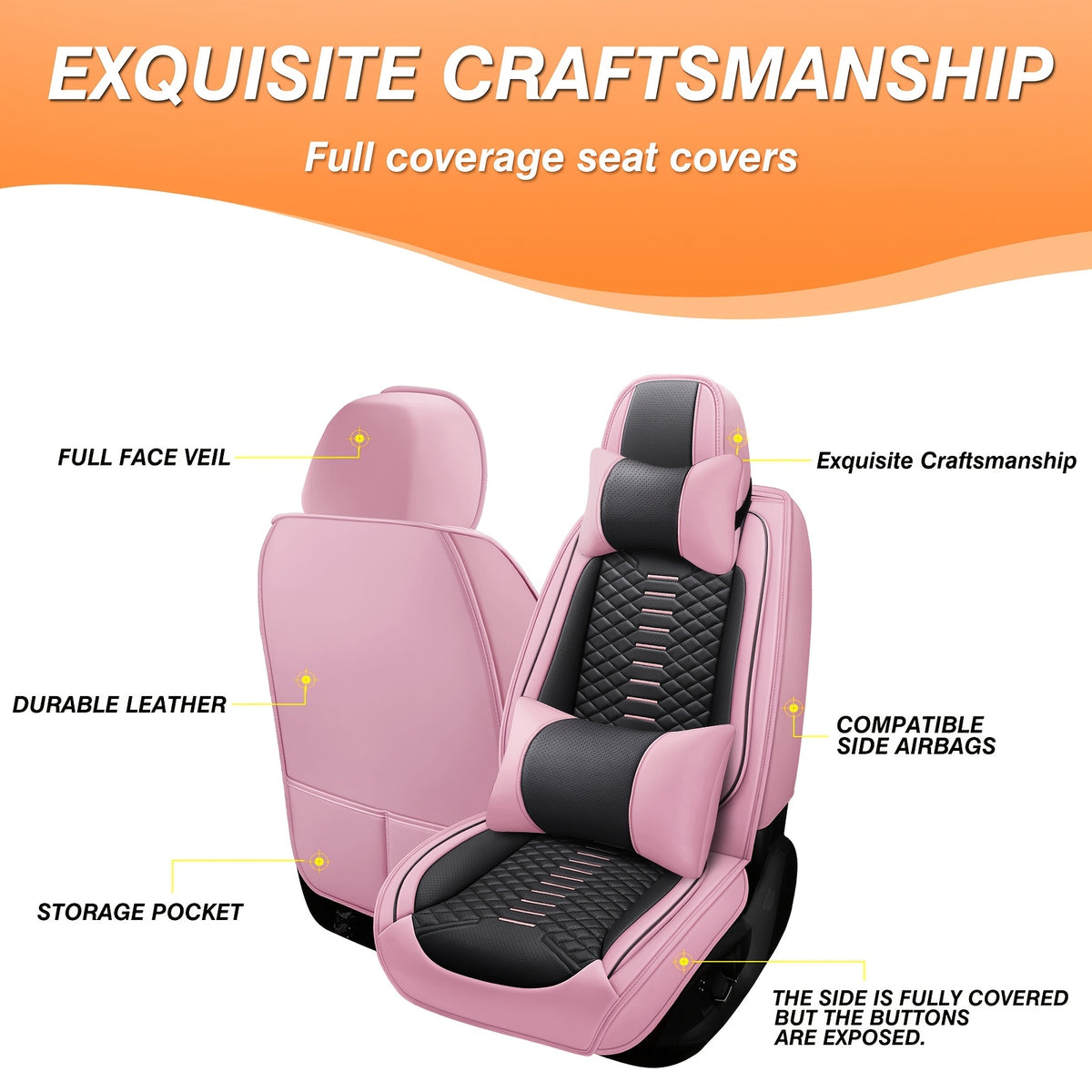 5-Seat Nappa Leather Breathable Perforated Air Hole Universal Car Seat Covers Full Set Full Surrounding Front Back Side Cushion Protector Fit for Most Cars SUV Truck Sedan