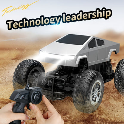 1:16 RC Monster Truck 2.4GHz 4WD Large Wheel Off-Road Pickup with LED Lights 45° Climb – All-Terrain Remote Control Car for Boys Kids – Birthday Christmas Gift