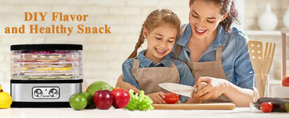 Food Dehydrator 240W with Temperature Control | BPA-Free Dishwasher-Safe Trays, Electric Food Dryer for Jerky, Fruits, Herbs & Vegetables, Recipe Book Included – 5-Tray & 8-Tray Options