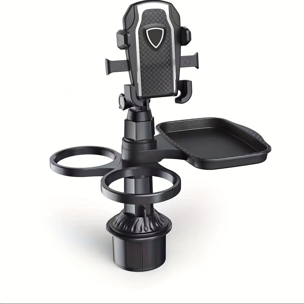 1pc, a Multifunctional 3-In-1 Car Cup Holder, Vehicle Phone Holder Tray Dining Plate, a Versatile Small Dining Table, Car Drink Coffee Burger Cup Holder, Made of ABS Material, Featuring a Stable And Expandable Base, Is an Essential Travel Item for D
