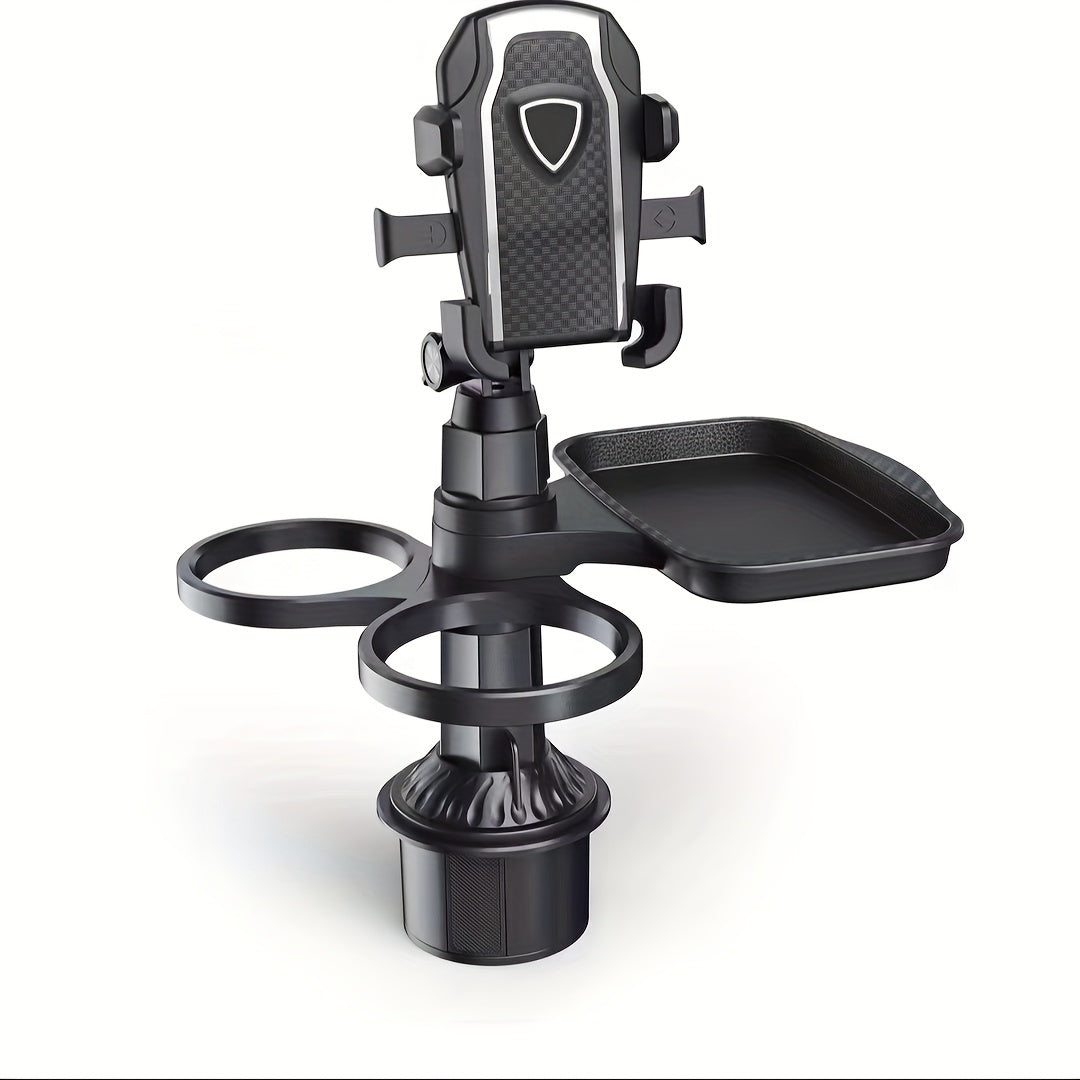 1pc, a Multifunctional 3-In-1 Car Cup Holder, Vehicle Phone Holder Tray Dining Plate, a Versatile Small Dining Table, Car Drink Coffee Burger Cup Holder, Made of ABS Material, Featuring a Stable And Expandable Base, Is an Essential Travel Item for D
