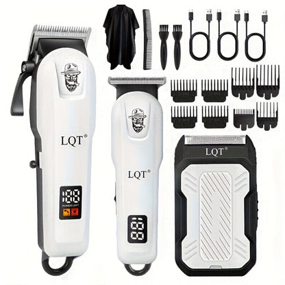 Electric Hair Clipper Set for Men - Professional Cordless Hair Trimmer Kit with Hairdressing Tools, Portable Shaver, Home Barber Set, Gift for Him