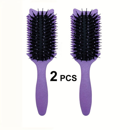 Detangling Brush for Curly Wavy Coily Hair 1 or 2 Pcs — Flexible Bristles Reduce Breakage & Frizz, Gentle Scalp Massage, Wet & Dry Use for 2B-4C Natural Hair Types