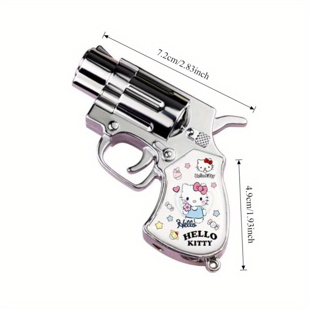 Cute Cartoon Lighter with Keychain – Sanrio Hello Kitty & Kuromi Mini Windproof Flame Lighter, Portable Blue Fire Lighter for Cigarettes, Creative Kawaii Gift Idea, No Battery Required (Butane Not Included)