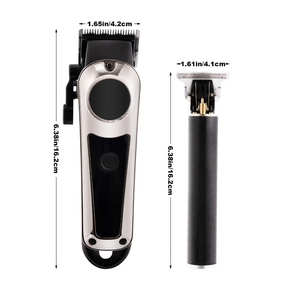Cordless Hair Clipper & Beard Trimmer Set for Men — USB Rechargeable with Battery Indicator, 4 Comb Attachments, Professional Home Barber Kit for Hair Cutting & Grooming, Travel-Ready Gift for Men