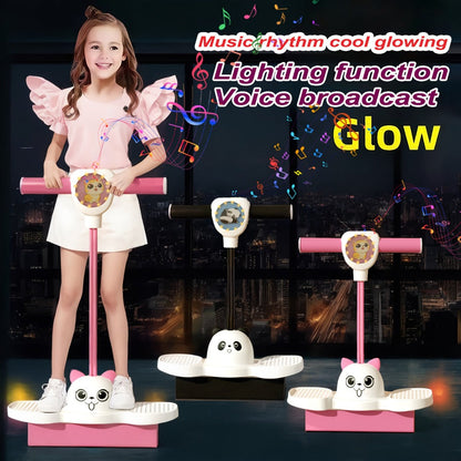 Hop Ball for Kids & Adults Luminous – Thickened Non-Slip Rubber Bouncing Balance Ball, Princess Pink & Panda Black, Fun Indoor Outdoor Active Play | Best Birthday Gift for Boys and Girls